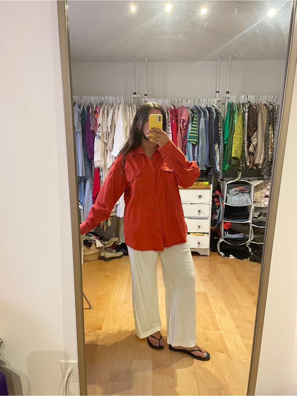 Vintage Gap Red Casual Button-Down Shirt